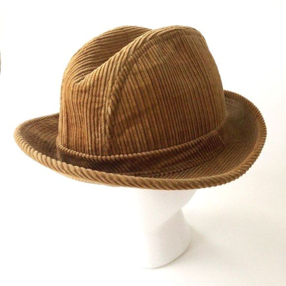 Vintage Dobbs Fifth Avenue Tan Corduroy Fedora Hat Size 7